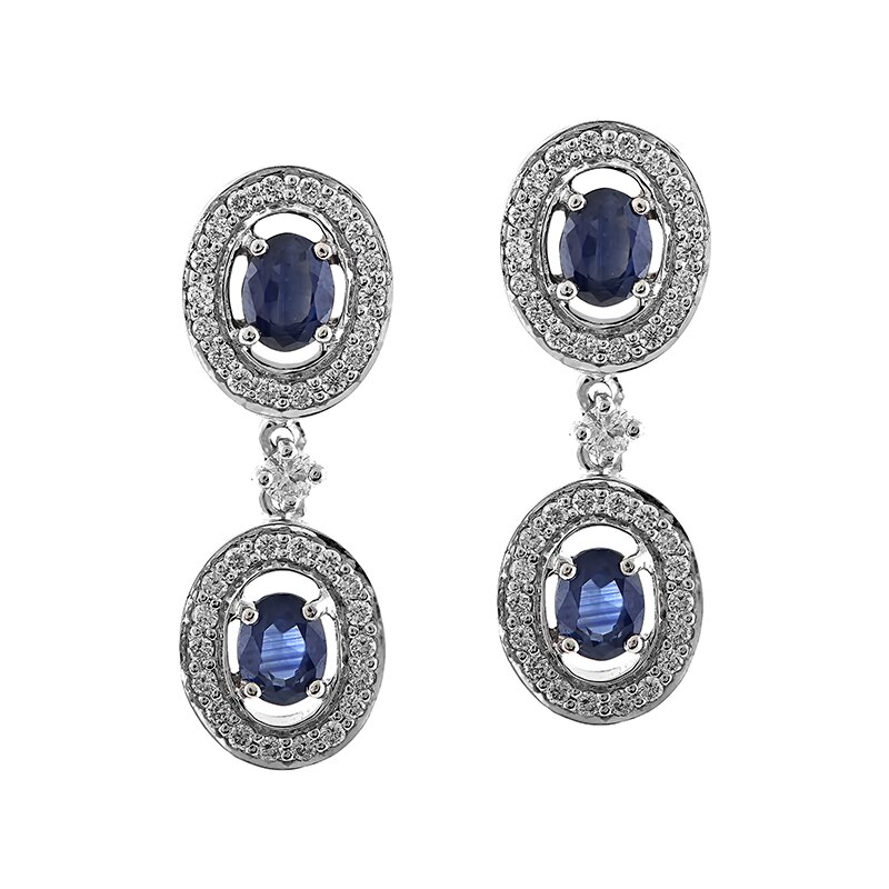 Cercei Deruvo Aur 18k Diamante, Safire E4116SWN-W