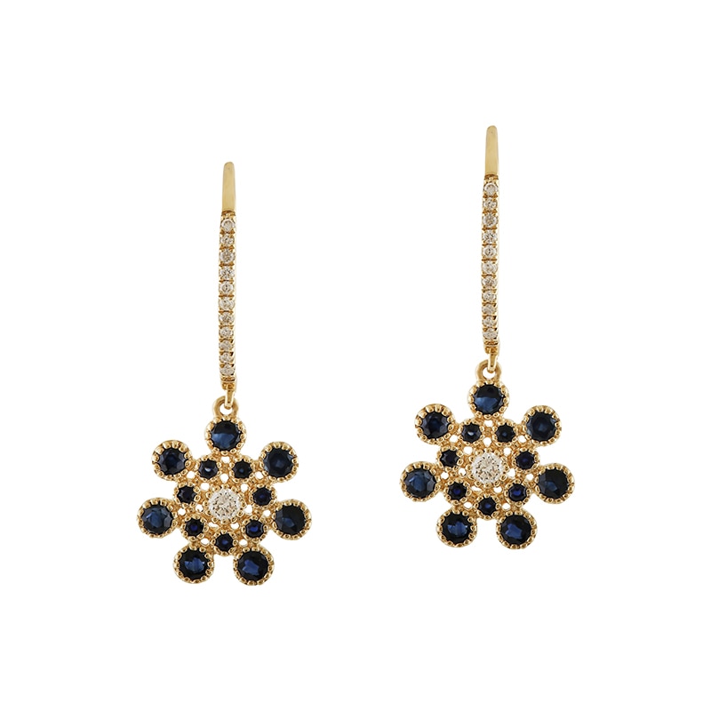 Cercei Deruvo Aur 18k Diamante, Safire E32711-Y