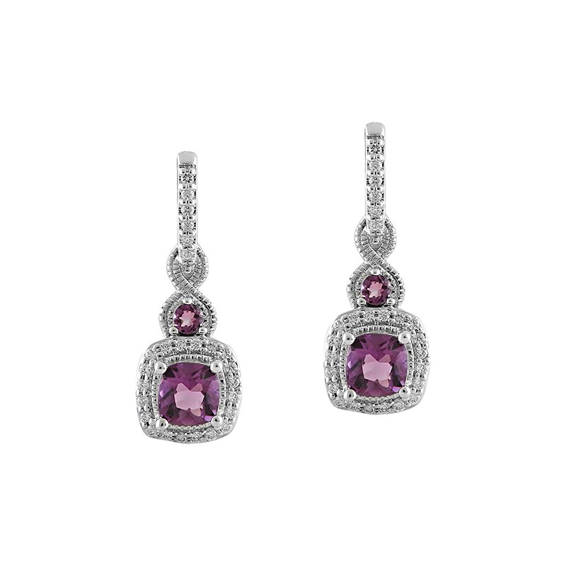 Cercei Deruvo Aur 18k Diamante, Ametiste ECEF00257-AMDW