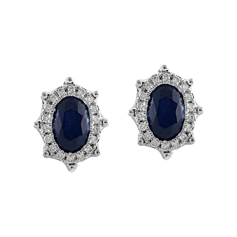 Cercei Deruvo Aur 18k Diamante, Safire E33766P-SADW