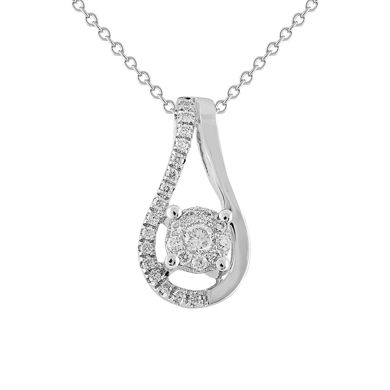 Pandantiv cu Lant Blanco's Aur 18k Diamante, Ajustabil 40-45 P2886DWN-W