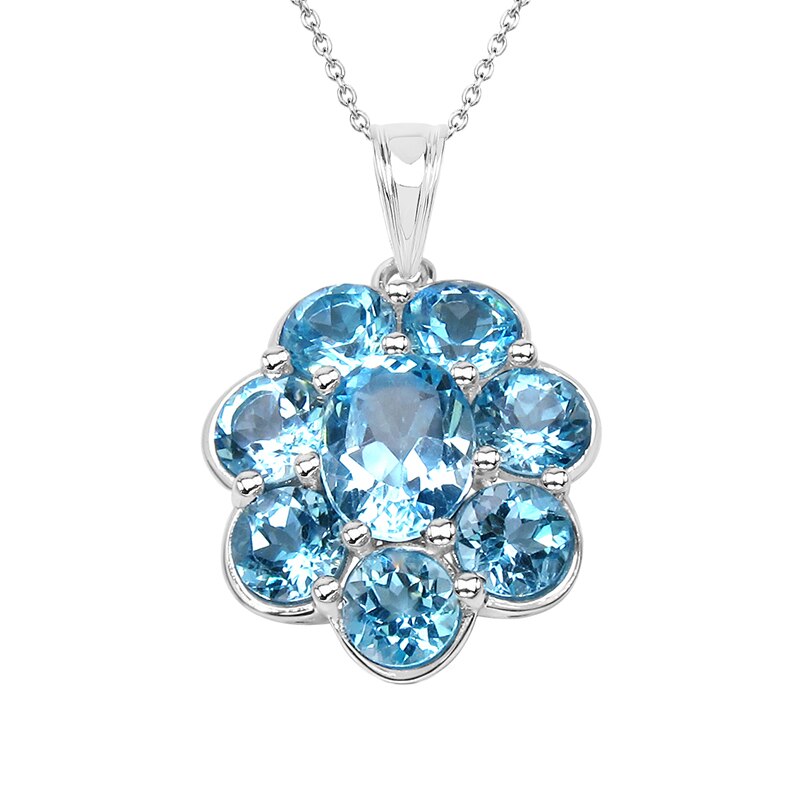 Pandantiv cu Lant Fantazzia Argint 925 Topaz Albastru, Ajustabil 40-50 P3477BT
