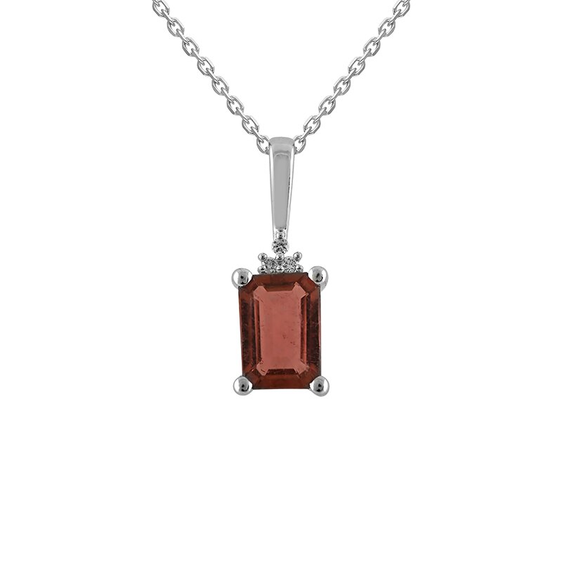 Pandantiv cu Lant Deruvo Aur 18k Diamante, Turmalina Roz, Ajustabil 40-45 PCPF00198-PTUDW