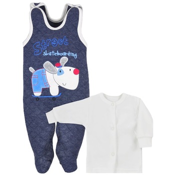 Compleu 2 piese salopeta si bluza pentru baieti Koala Street 05-785, Bleumarin Compleu 2 piese salopeta si bluza pentru baieti Koala Street 05-785, Bleumarin