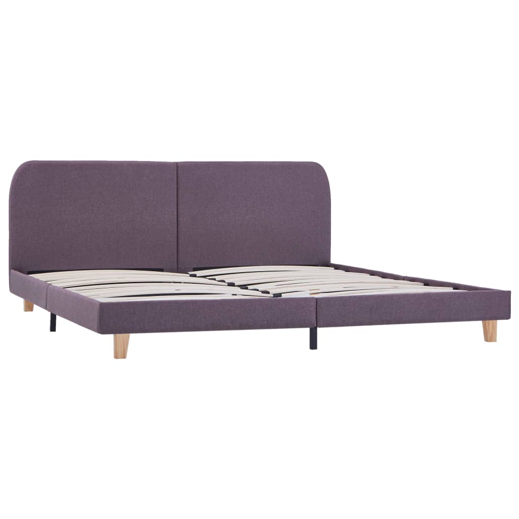 Cadru de pat dublu, vidaXL, Textil-Lemn, 180 x 200cm, Maro