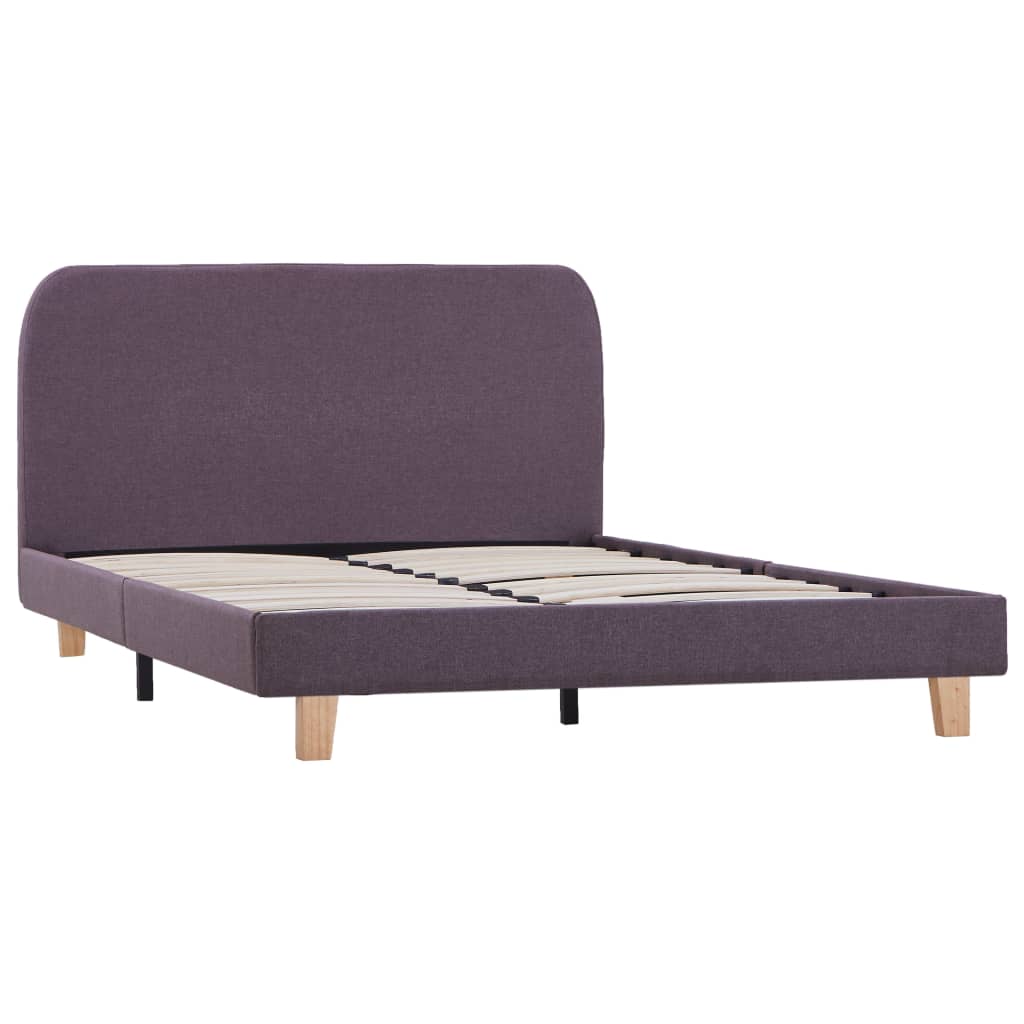 Cadru de pat dublu, vidaXL- Textil-Lemn, 120 x 200cm, Maro