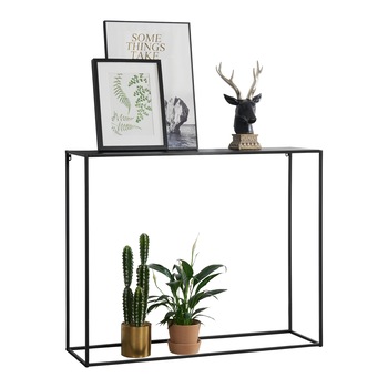 Masa consola Cleo,en.casa, 92 x 115 x 32 cm, metal, negru, montabila pe perete Masa consola Cleo,en.casa, 92 x 115 x 32 cm, metal, negru, montabila pe perete