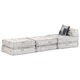 Canapea puf modulara cu 3 locuri vidaXL, gri deschis, material textil, 38.3 Kg