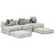 Canapea puf modulara cu 3 locuri vidaXL, gri deschis, material textil, 38.3 Kg