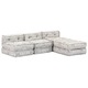 Canapea puf modulara cu 3 locuri vidaXL, gri deschis, material textil, 38.3 Kg