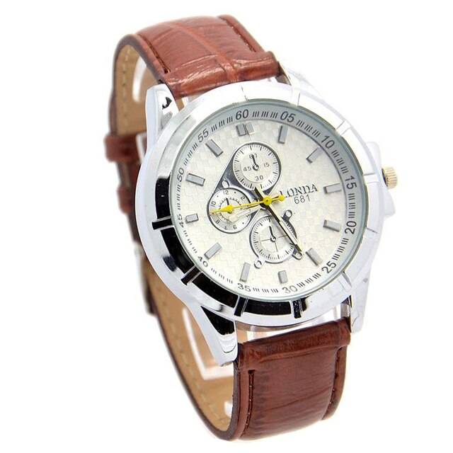 Ceas barbati Londa, maro/argintiu, 3.9 cm diametru cadran