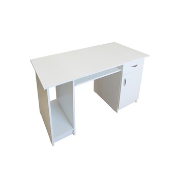 Birou Sani Nero cu 1 Usa si 1 sertar , 120 x 60 x 74 cm, Alb Birou Sani Nero cu 1 Usa si 1 sertar , 120 x 60 x 74 cm, Alb