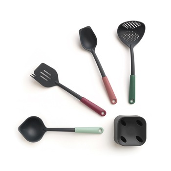 Set 4 Ustensile si Suport Tasty Plus, Brabantia, plastic Set 4 Ustensile si Suport Tasty Plus, Brabantia, plastic