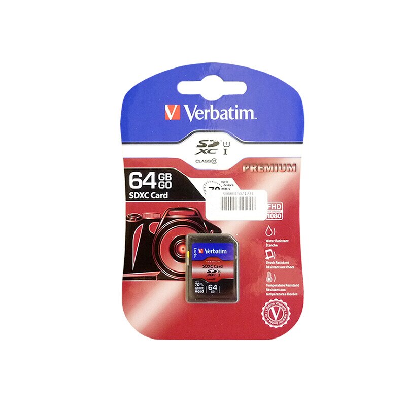 Card de memorie SDXC UHS-I Clasa 10 64GB Verbatim Premium
