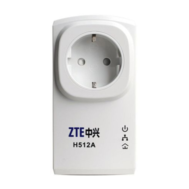 Адаптер Powerline ZTE ZXHN H512A, 1 гнездо, 200Mbps