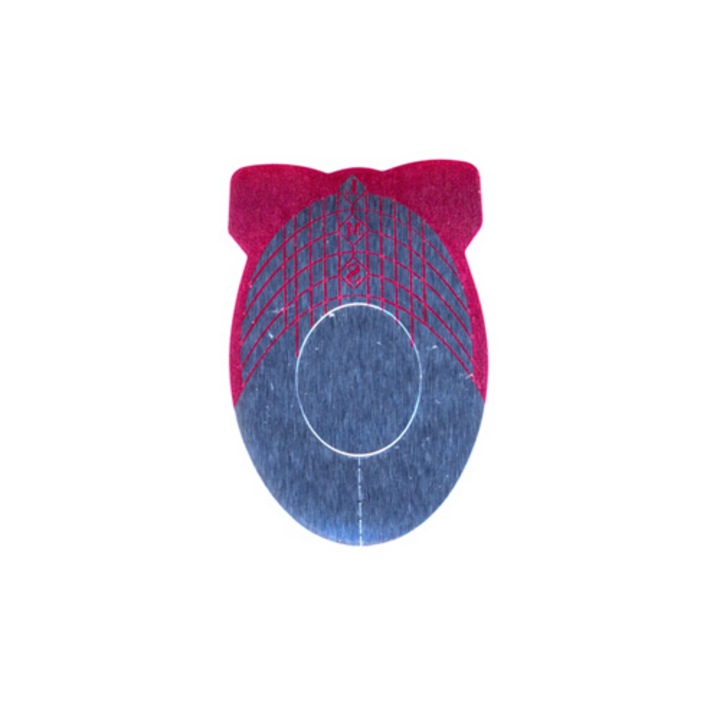 Műköröm sablon 500 db Bordó és Ezüst #001