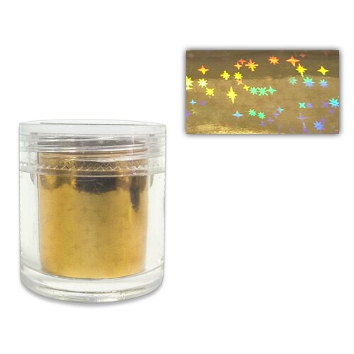 Folie transfer 23 MoonbasaNails, Auriu cu stele