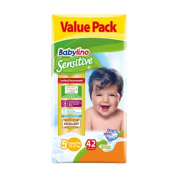 Scutece Babylino Sensitive Economy 5, 13-27 kg, 42 buc Scutece Babylino Sensitive Economy 5, 13-27 kg, 42 buc