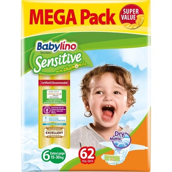 Scutece Babylino Sensitive Megapack Ex Large 6, 15-30 kg, 62 buc Scutece Babylino Sensitive Megapack Ex Large 6, 15-30 kg, 62 buc