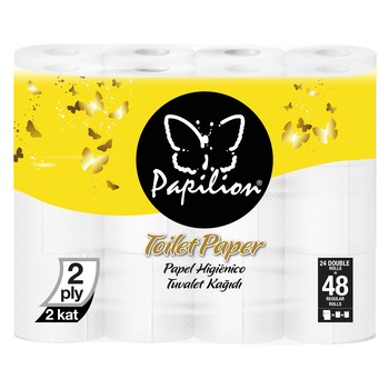 Hartie Igienica Papilion Premium Double Rolls, 2 straturi, 24 role x 240 foi Hartie Igienica Papilion Premium Double Rolls, 2 straturi, 24 role x 240 foi