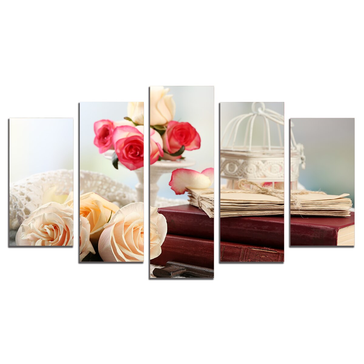 Set Tablouri Multicanvas 5 Piese, Compozitie vintage, 108х60 cm