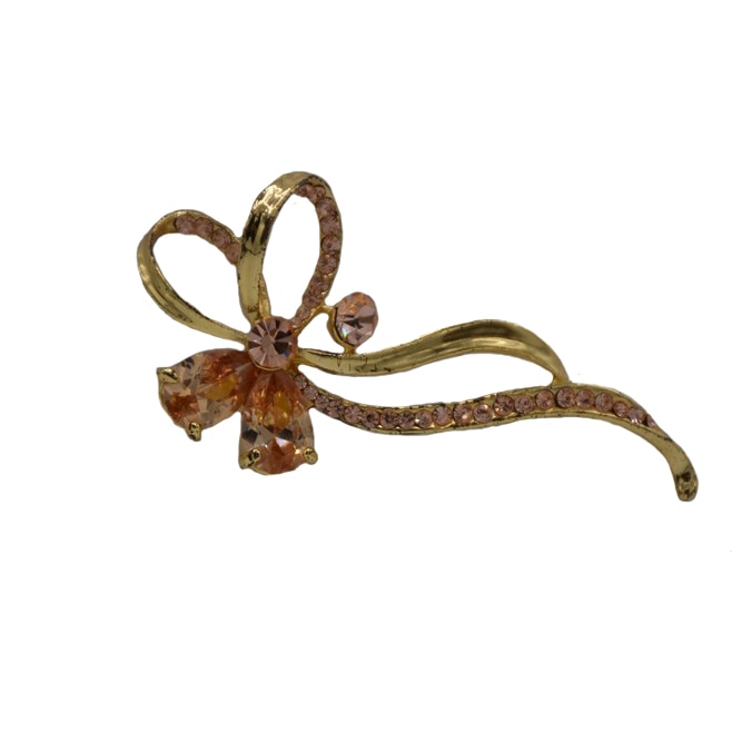 Brosa cu strasuri rafinate aplicate, inchidere clasica,D&J Exclusive,auriu