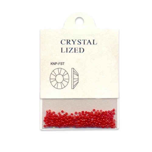 Set 250 perle decorative MoonbasaNails, Semicerc, 023, Rosu