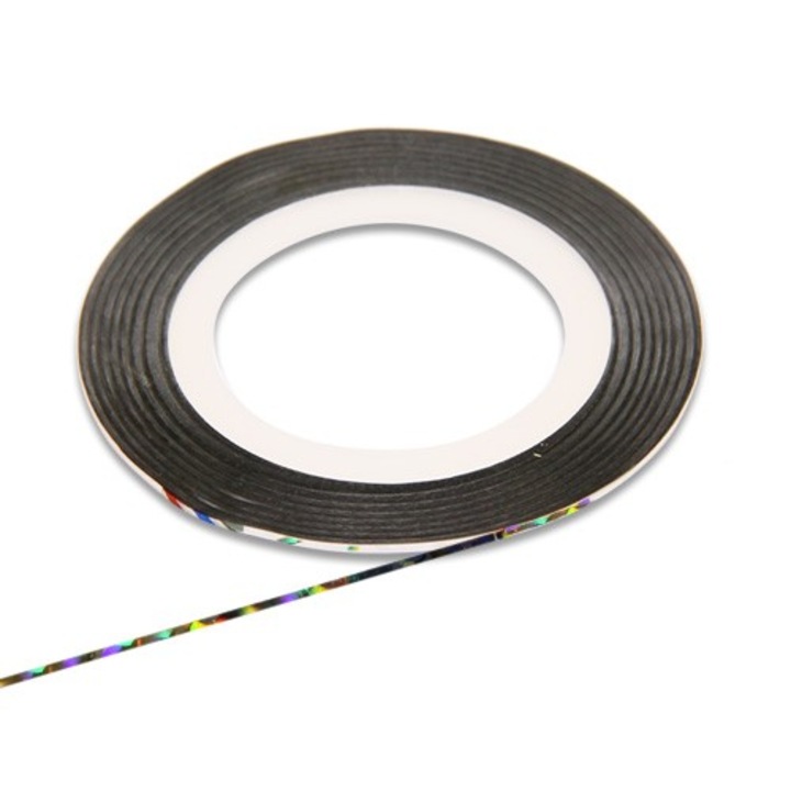 Banda decorativa pentru unghii artificiale, MoonbasaNails, 15, Argintiu