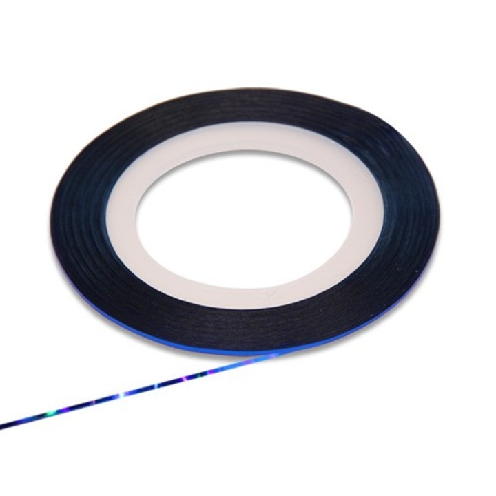 Banda decorativa pentru unghii artificiale, MoonbasaNails, 01, Albastru