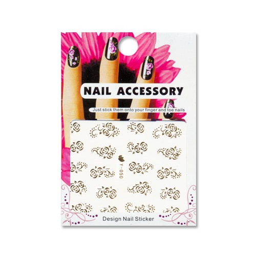 Tatuaj sticker cu efect acrilic pentru decor unghii Y-050, MoonbasaNails, Auriu