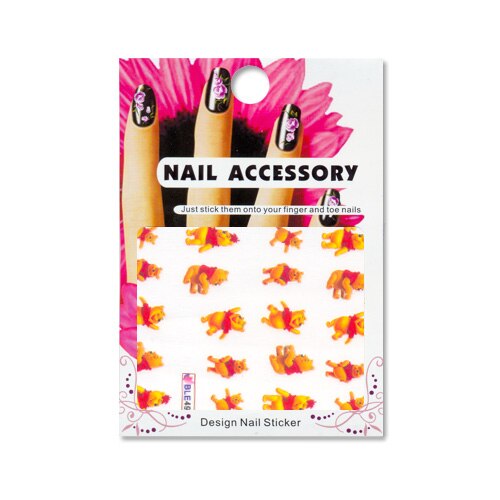 Tatuaj sticker cu efect acrilic pentru decor unghii BLE-493, MoonbasaNails, Multicolor