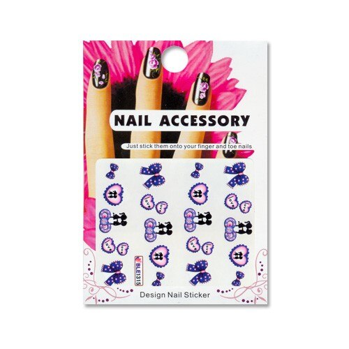 Tatuaj sticker cu efect acrilic pentru decor unghii BLE-1315, MoonbasaNails, Multicolor
