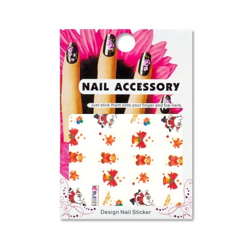 Tatuaj sticker cu efect acrilic pentru decor unghii BLE-129, MoonbasaNails, Multicolor