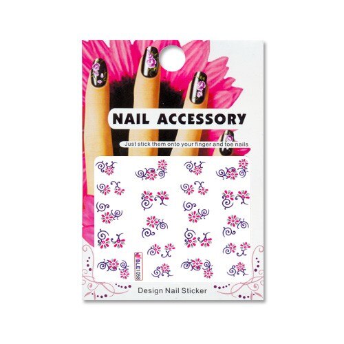 Tatuaj sticker cu efect acrilic BLE-1058, MoonbasaNails, Multicolor