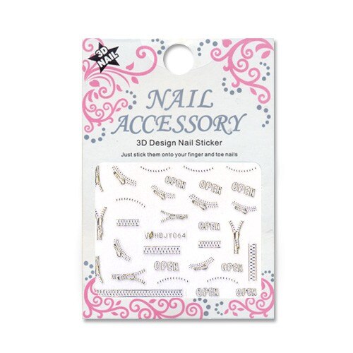 Decoratiuni cu efect acrilic 3D, MoonbasaNails, HBJY064, Model fermoar, Auriu