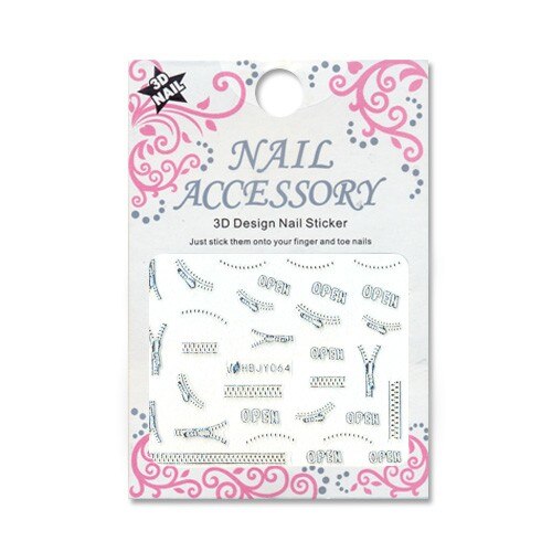 Ornamente autocolante 3D cu efect acrilic MoonbasaNails, HBJY064, Argintiu