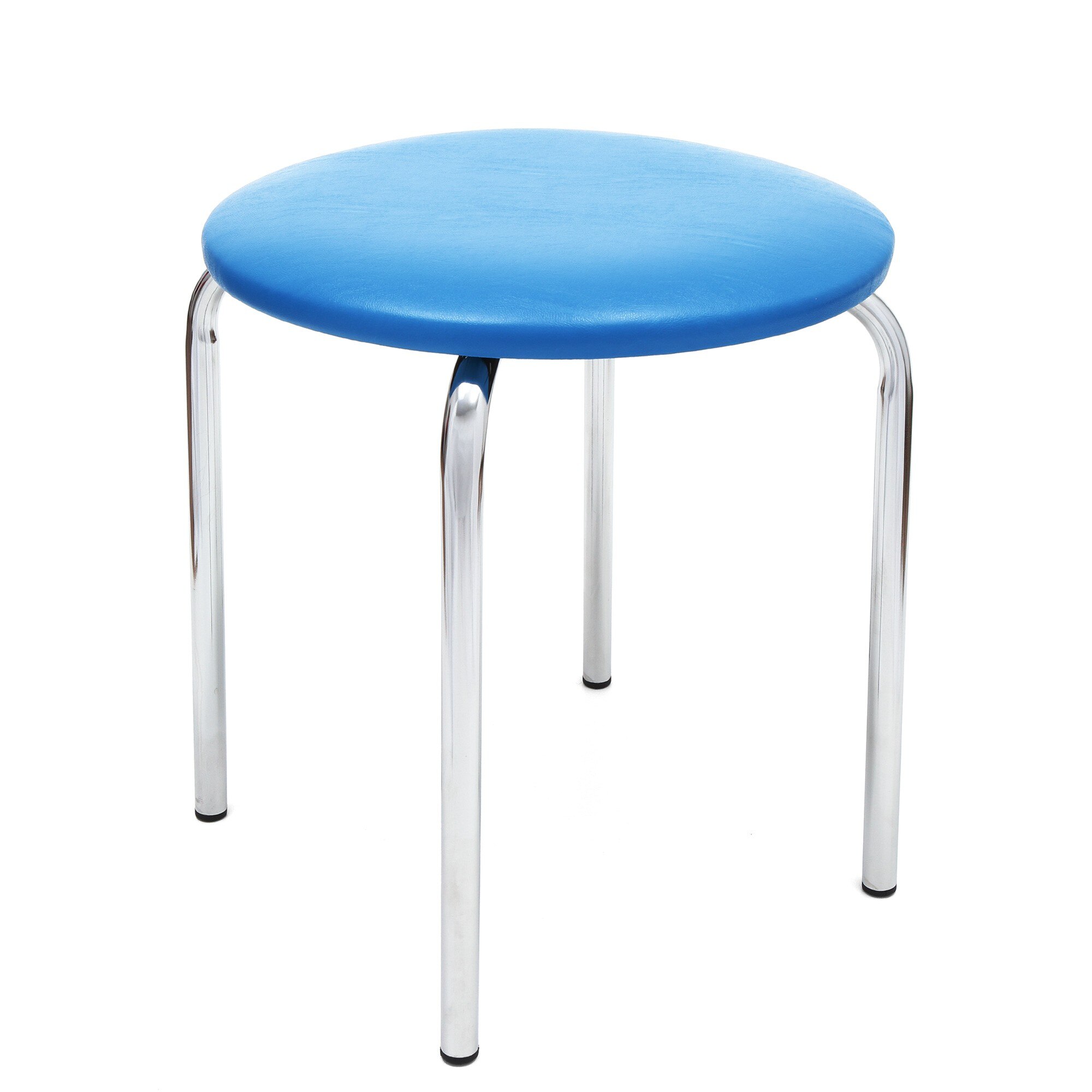 Scaun Sofia crom, piele ecologica Albastru