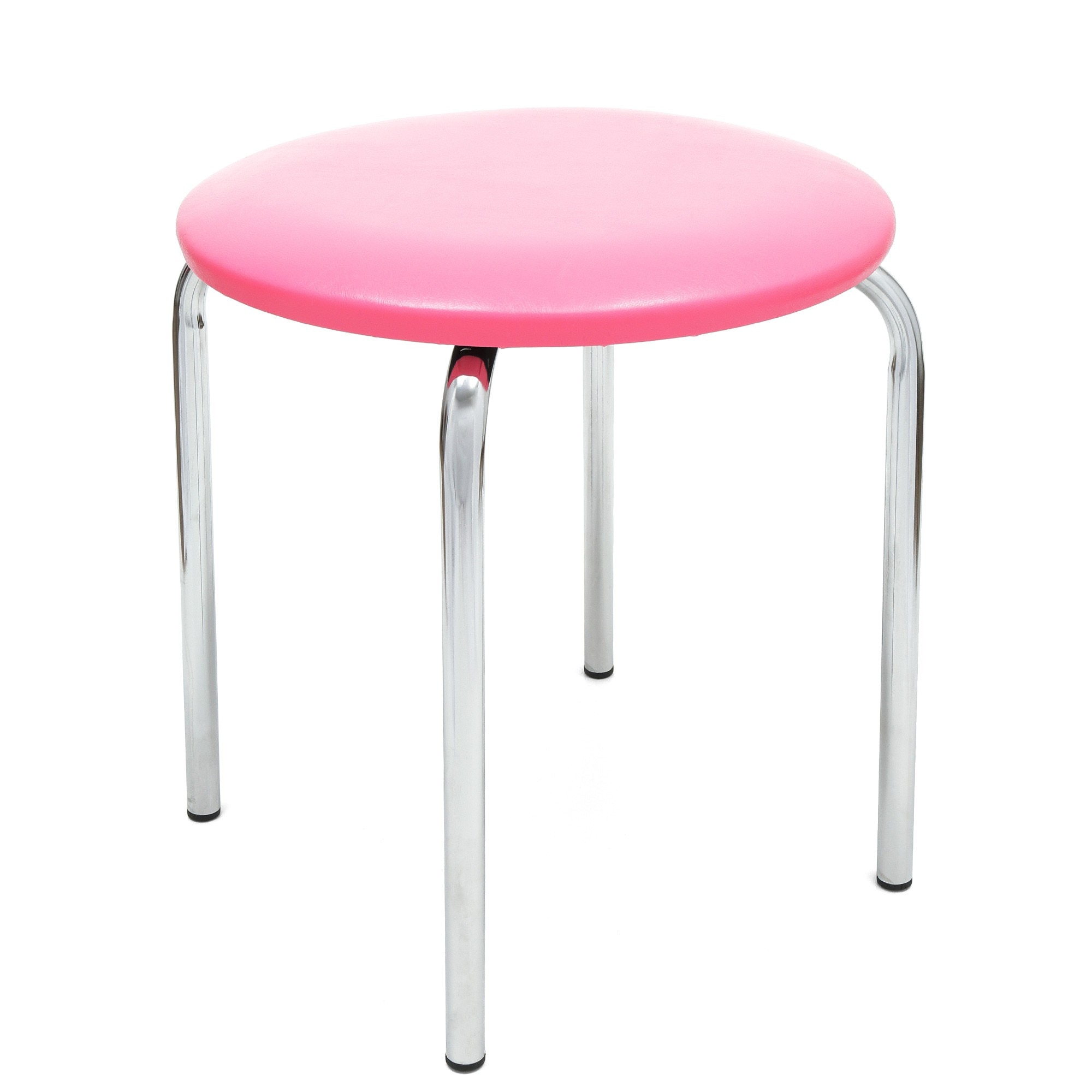 Scaun Sofia crom, piele ecologica Roz