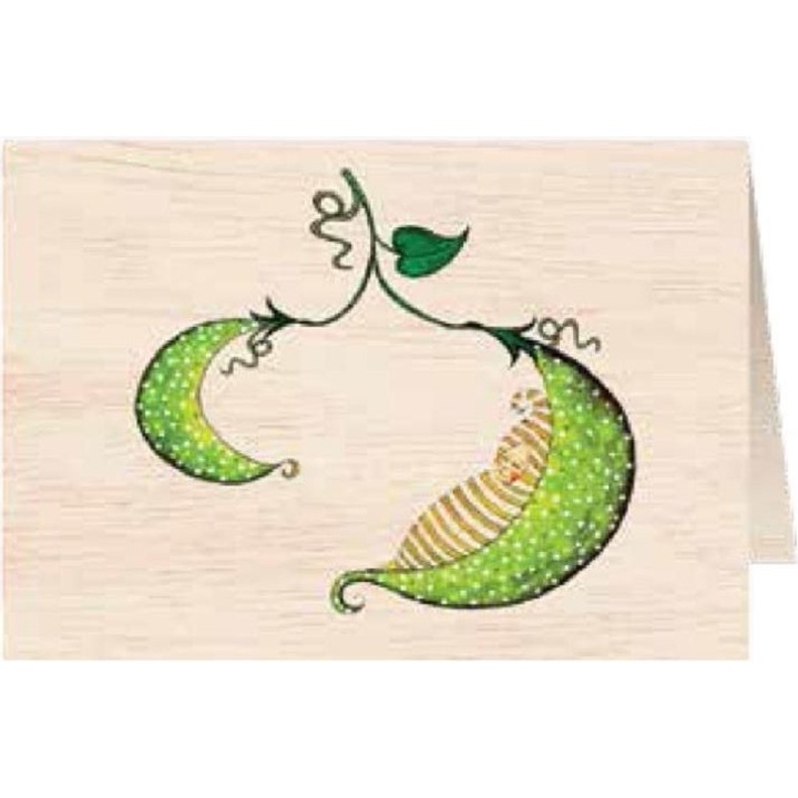 Felicitare drewniana C6, Cozywood, Narodzini fasolka, 1 bucata, cu envelopa