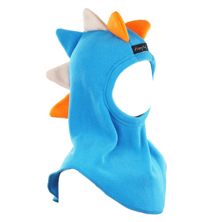 Cagula copii, Happy Hug, polar, dino, bleu/portocaliu/bej, 48 cm