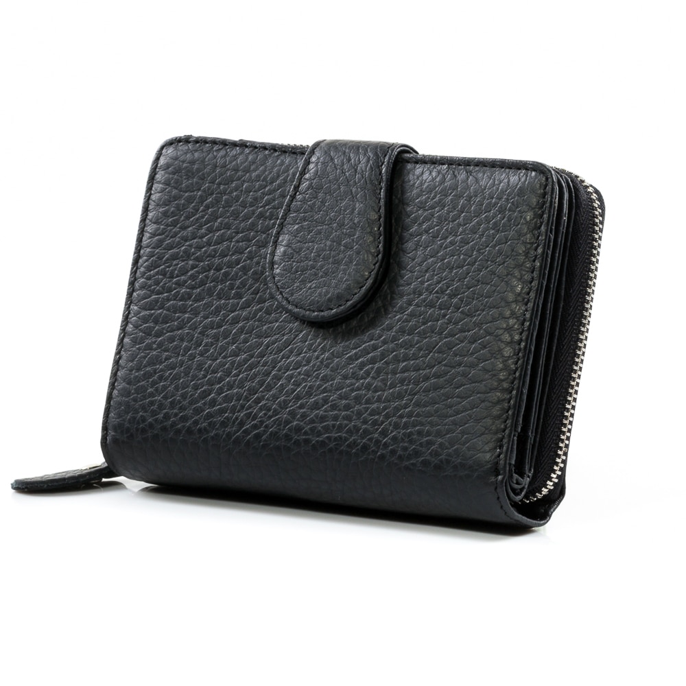 Portofel de dama din piele naturala Stilno A1011-08, Negru