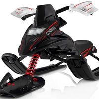 Sanie cu ghidon si arcuri, Snow Rider, Model 2019, Scaun captusit, 2 frane de picior, Negru, Ego