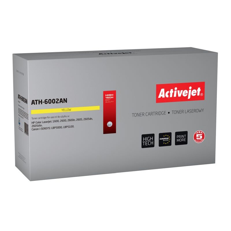 Cartus toner compatibil Q6002 124A Yellow pentru HP, 2000 pagini, Premium Activejet, Garantie 5 ani
