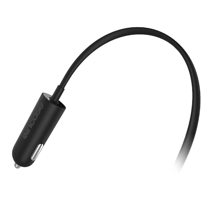 Incase Mini Car Charger with Lightning Cable - зарядно за кола с вграден сертифициран Lightning кабел за iPhone, iPad и iPod (черен)