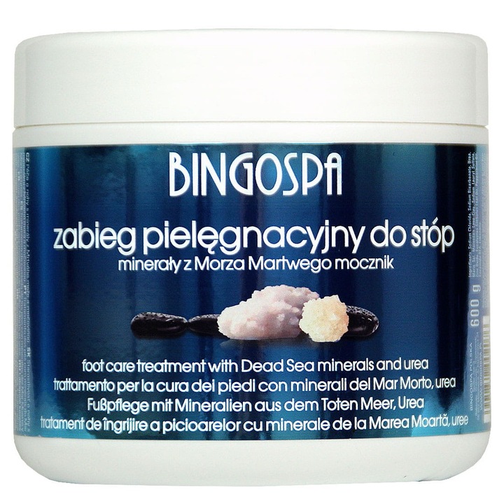 Tratament pentru ingrijirea picioarelor BingoSpa, Minerale din Marea Moarta, Ulei de eucalipt, 600 g
