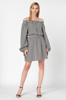 Silvian Heach Collection, Rochie cu dungi Safaga, Negru/Alb, 2XS Silvian Heach Collection, Rochie cu dungi Safaga, Negru/Alb, 2XS