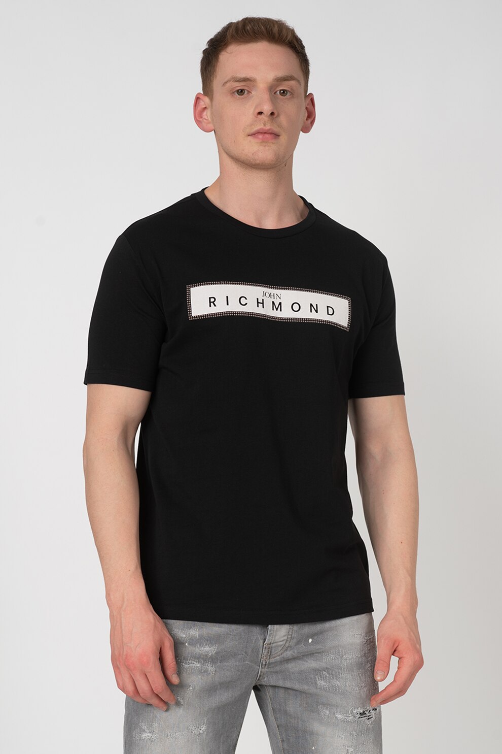 John Richmond, Tricou cu imprimeu logo Zelyaeva, Negru