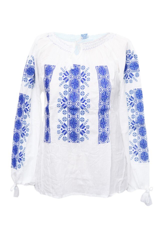 Bluza dama tip ie, brodata, traditionala, Alb, dae4989, 2XL INTL