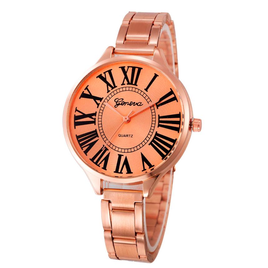 Ceas Geneva Dama Quartz Casual Elegant Rose, PN999969RE, curea din metal (zale), afisaj Analog