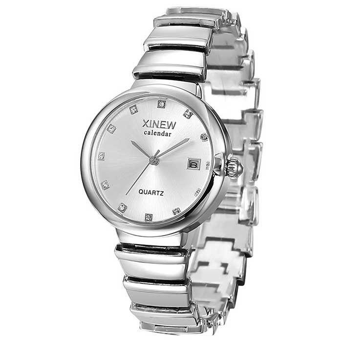 Ceas XINEW Dama Quartz Casual Elegant Silver, PN999869SR, curea din metal (zale), afisaj Analog